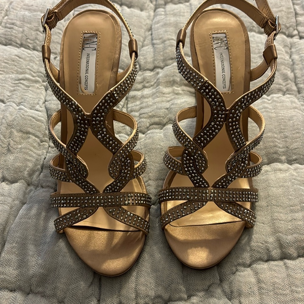 Inc international concepts nude strappy sandals.